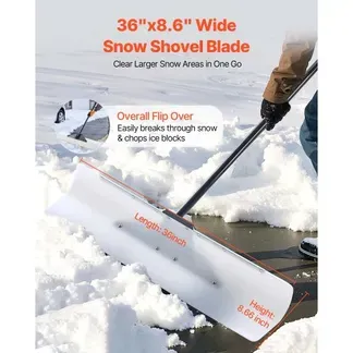 VEVOR Schneeschaufel, 915x1250mm Schneeräumer mit ergonomischem Griff, HDPE-Schaufelblatt, Schneeräumwerkzeug, tragbarer Schneeschieber zum Reinigen von Einfahrten, Treppen und Gehwegen VEVOR Schneeschaufel, 915x1250mm Schneeräumer mit ergonomischem Griff, HDPE-Schaufelblatt, Schneeräumwerkzeug, tragbarer Schneeschieber zum Reinigen von Einfahrten, Treppen und Gehwegen