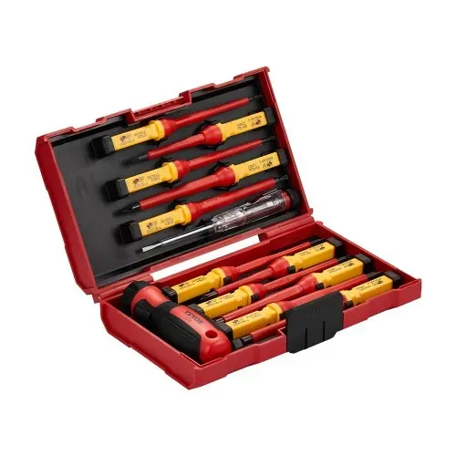 VEVOR isolierter Schraubenziehersatz 13-tlg. elektrischer Schraubendrehersatz, isolierter Elektriker-Werkzeugsatz, mit magnetischen Kreuzschlitz-, Schlitz- und Pozidriv-Torx-Spitzen, Schraubendreher – Bild 10