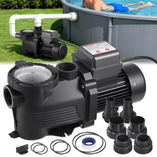 VEVOR Schwimmbadpumpe 550 W, Filterpumpe 14.000 L/H max. Fördermenge, Einstufige Poolpumpe, 3450 U/min, 12 m max. Förderhöhe, mit 24-Stunden-Timer & Filterkorb, für Aufstell- & Einbaupools, Spas VEVOR Schwimmbadpumpe 550 W, Filterpumpe 14.000 L/H max. Fördermenge, Einstufige Poolpumpe, 3450 U/min, 12 m max. Förderhöhe, mit 24-Stunden-Timer & Filterkorb, für Aufstell- & Einbaupools, Spas