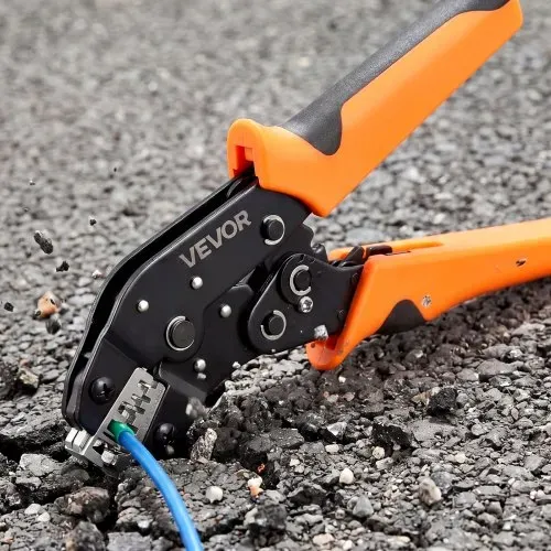 VEVOR Crimpzange Ratschenfunktion 0,25-4 mm², Kabelschuhzange mit Klaren Metrischen & AWG-Markierungen, Schnellverschluss, Presszange Einstellbarer Anpressdruck für Mehrere Anschlüsse – Bild 7