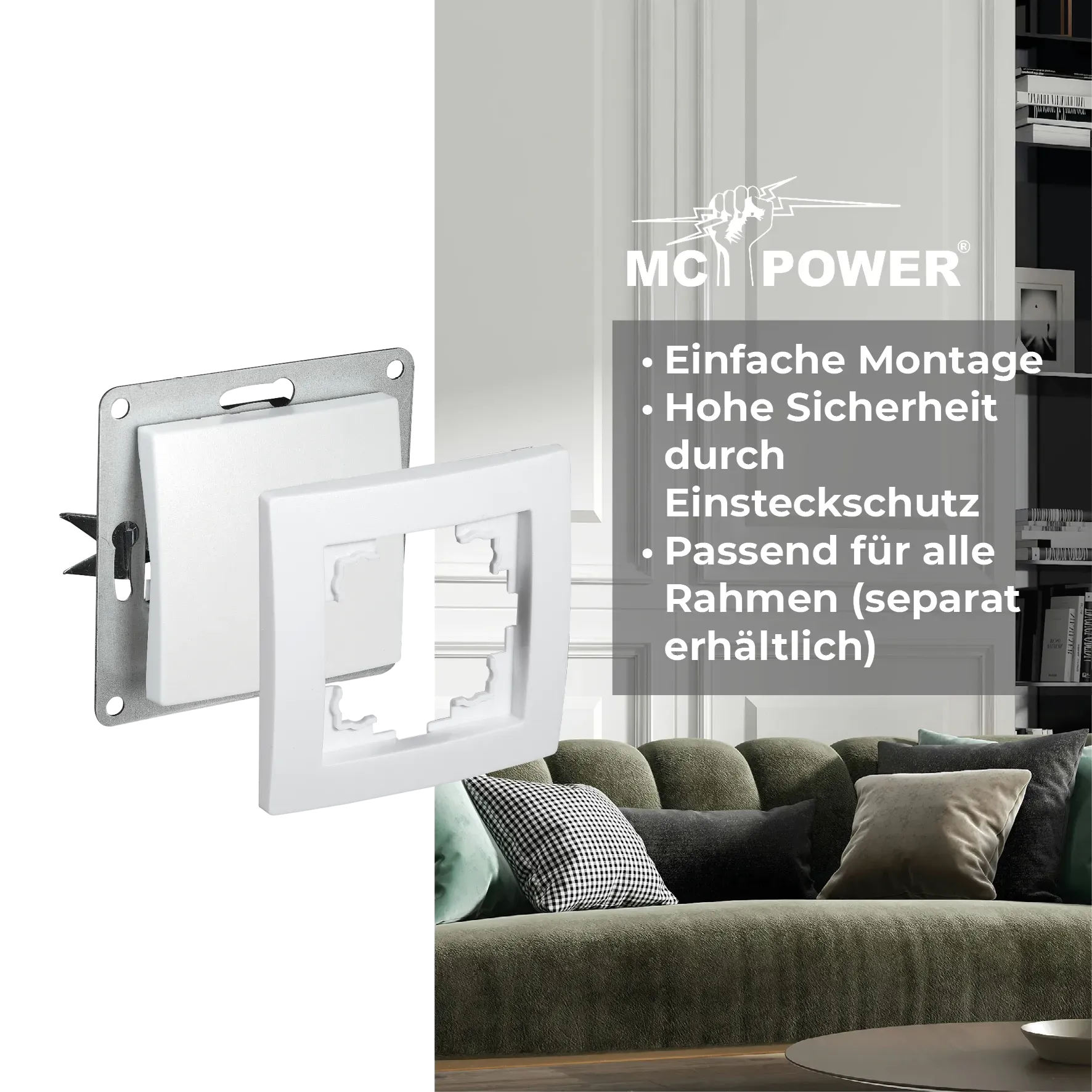 Kreuzschalter McPower ''Flair'', 250V~/10A, UP, weiß – Bild 4