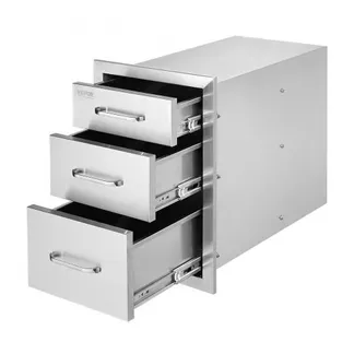 VEVOR Outdoor-Küchenschubladen, Unterputz-Grillschubladen aus Edelstahl mit dreifachem Zugriff und Griff, Grillinselschubladen für Außenküchen oder Terrassen-Grillstationen 356 x 516 x 588 mm VEVOR Outdoor-Küchenschubladen, Unterputz-Grillschubladen aus Edelstahl mit dreifachem Zugriff und Griff, Grillinselschubladen für Außenküchen oder Terrassen-Grillstationen 356 x 516 x 588 mm