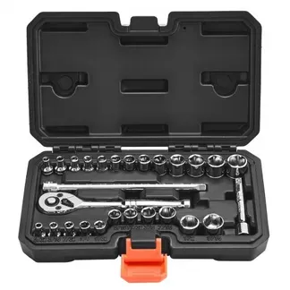 VEVOR Steckschlüsselsatz 27-tlg. 6,4 mm Antriebssteckschlüsselsatz Ratschensatz, SAE und metrisch, mit Ratschenschlüssel Verlängerungsstange Aufbewahrungskoffer, CR-V-Legierungsstahl VEVOR Steckschlüsselsatz 27-tlg. 6,4 mm Antriebssteckschlüsselsatz Ratschensatz, SAE und metrisch, mit Ratschenschlüssel Verlängerungsstange Aufbewahrungskoffer, CR-V-Legierungsstahl