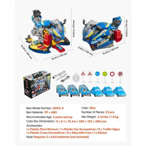 VEVOR Motorradmotor-Spielzeug, 25-teilig, Motorradmechaniker-Spielzeug mit abnehmbaren Teilen, Lichtern & Geräuschen, simuliertes Fahren & Rennstreckenrennen, für Kinder ab 3 Jahren, Blau – Bild 6