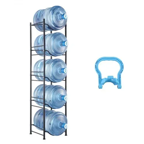 VEVOR Wasserkrughalter mit 5 Ebenen, 5-Gallonen-Wasserflaschenhalter, einreihiges Wasserflaschenregal für 5 Flaschen, robustes Wasserkrugregal für Küche, Büro, Wohnzimmer, schwarz VEVOR Wasserkrughalter mit 5 Ebenen, 5-Gallonen-Wasserflaschenhalter, einreihiges Wasserflaschenregal für 5 Flaschen, robustes Wasserkrugregal für Küche, Büro, Wohnzimmer, schwarz