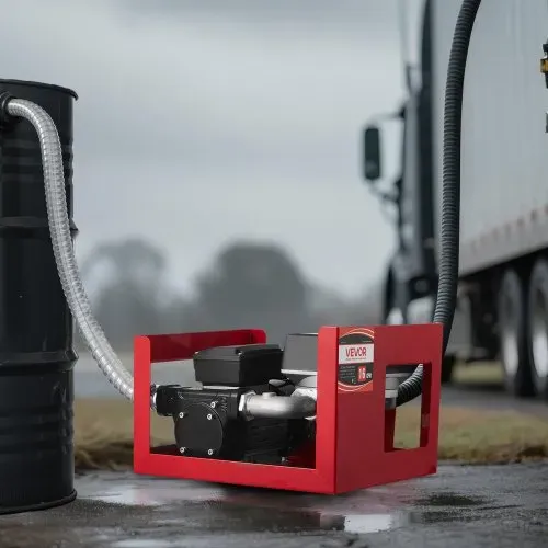 VEVOR Kraftstofftransferpumpe, elektrische Diesel-Transferpumpe, 60L/min, mit Durchflussmesser, automatisch abschaltender Kraftstoffdüse, 2 Schläuchen, 13,7m Förderhöhe, für Kerosin, Biodiesel – Bild 7