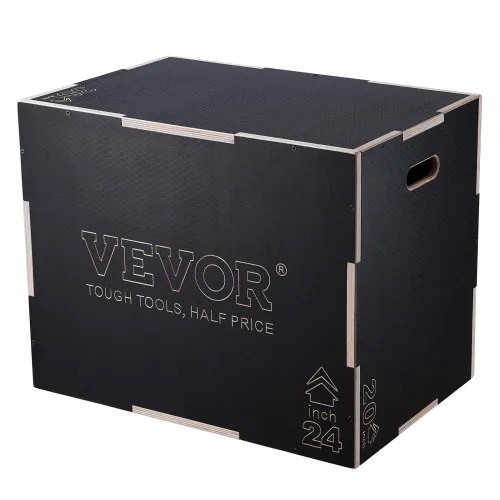 VEVOR 3-in-1-Plyometrische Sprungbox 30/24/20-Zoll-Plyobox, Sprungkasten Sprungkiste 204 kg Tragfähigkeit, Fitnessübungs-Step-Up-Box für Heimtraining, Sprungkrafttraining Schwarz Einstellbare Höhe VEVOR 3-in-1-Plyometrische Sprungbox 30/24/20-Zoll-Plyobox, Sprungkasten Sprungkiste 204 kg Tragfähigkeit, Fitnessübungs-Step-Up-Box für Heimtraining, Sprungkrafttraining Schwarz Einstellbare Höhe