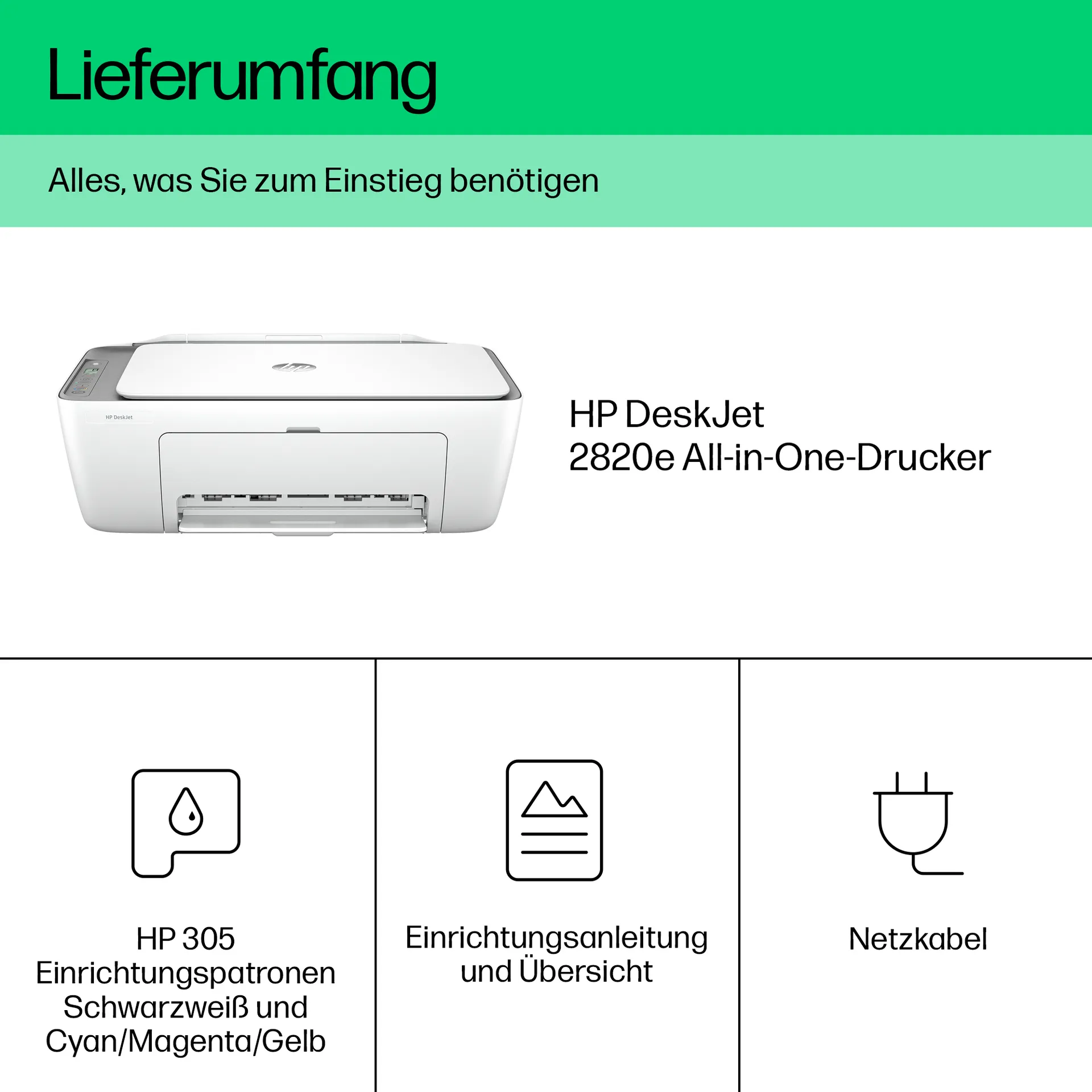 HP DeskJet 2820e Wireless All-in-One Farbe Drucker, Instant Ink; Kopierer, Scanner – Bild 5