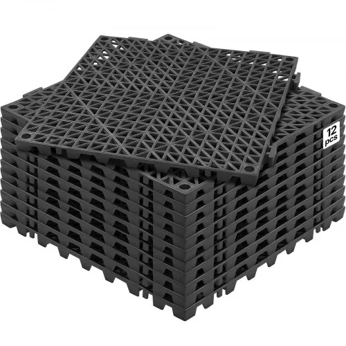 VEVOR Ineinandergreifende Fliesen 12 Stk. Bodenfliesen Drainage-Bodenfliesen, Bodenfliesen 30 x 30 cm Außenbereich Quadratische Bodenfliesen Terrasse PVC Bodenfliesen Badezimmer, Toilette Schwarz VEVOR Ineinandergreifende Fliesen 12 Stk. Bodenfliesen Drainage-Bodenfliesen, Bodenfliesen 30 x 30 cm Außenbereich Quadratische Bodenfliesen Terrasse PVC Bodenfliesen Badezimmer, Toilette Schwarz