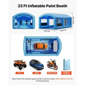 VEVOR Aufblasbare Lackierkabine 7x4x2,75 m Spritzkabine Farbkabine Blau, mit 550-W- & 750-W-Gebläsen Aktivkohlefiltration Umkleidebereich PVC-Fenster für ATV Motorrad Mittelgroße Möbel Tragbar VEVOR Aufblasbare Lackierkabine 7x4x2,75 m Spritzkabine Farbkabine Blau, mit 550-W- & 750-W-Gebläsen Aktivkohlefiltration Umkleidebereich PVC-Fenster für ATV Motorrad Mittelgroße Möbel Tragbar