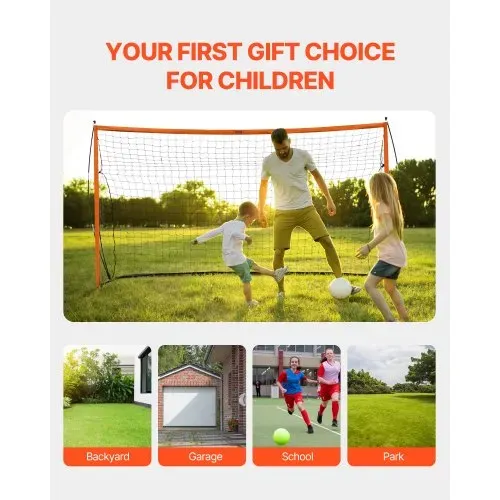 VEVOR Tragbares Fußballtor Soccertor Fußballnetz 3,66 x 1,83 m für den Garten, Übungsfußballnetz Trainingstor-Set mit Stahl-Glasfaserstruktur, Allwetter-Fußballtore mit Tragetasche, Orange – Bild 6
