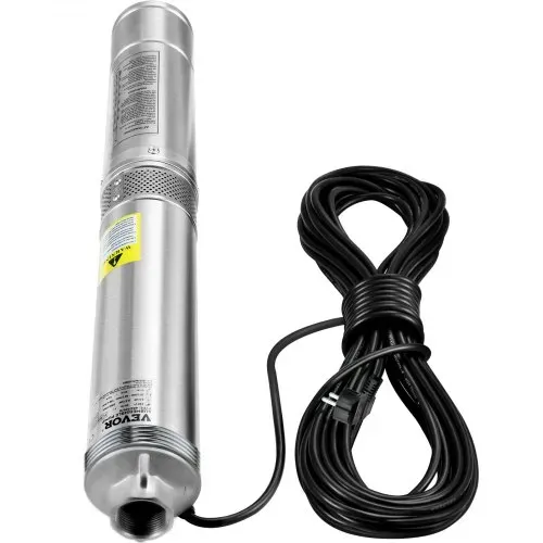 VEVOR 88,9 mm Tiefbrunnenpumpe 750W Brunnenpumpe 105L/min Tauchpumpe max. Förderhöhe 62m Rohrpumpe 230V 50Hz Sandpumpe IP68 Wasserpumpe mit 20m Kabel Pumpe Ideal zur Bewässerung oder Wasser-Versorgung – Bild 8