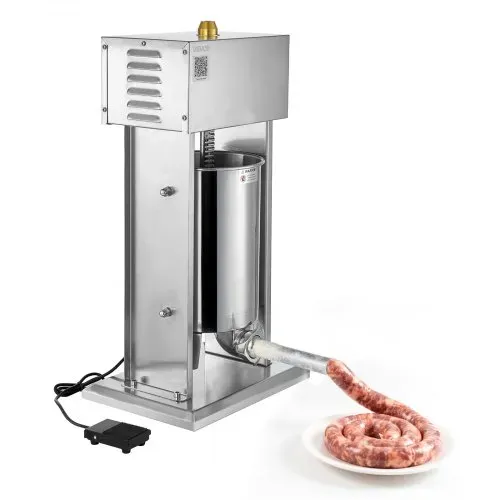 VEVOR elektrischer Wurstfüller 12 L Wurstfüllmaschine Fleischfüller mit stufenloser Geschwindigkeitsregelung & Pedal, Hochleistungsfüller aus Edelstahl mit 4 Wurstfüllrohren, Fleischfüllen – Bild 8