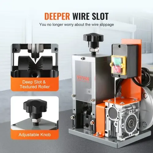 VEVOR Kabelabisoliermaschine Elektrisch φ1,5-25mm Kabelschälmaschine 180W Abisoliermaschine 18m pro Minute Geschwindigkeit Abisolierzange 65-Mn-Federstahl Klinge Ideal zum Abisolieren von Kupferdraht – Bild 4