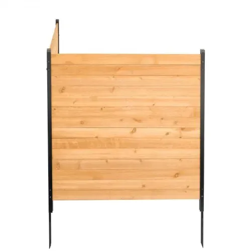 VEVOR Sichtschutzzaun Holz, 1100x982 mm, 2 Paneele, Lamellenzaun für Klimaanlagen, Umzäunung für Poolausrüstung mit Metallpfählen, Gartenzaun, Mülltonnenversteck für Außenbereich als Gartendekoration – Bild 10