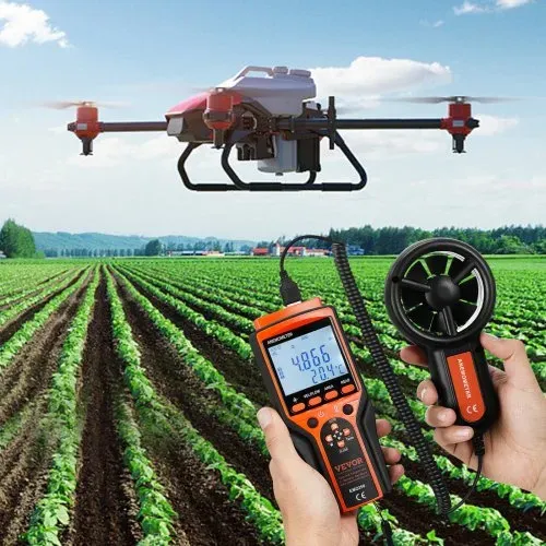 VEVOR 4 in 1 Anemometer 100,8MPH Luftgeschwindigkeitsmesser 168x75x36mm Windmesser IP44 Windmessgerät Windstärkemesser MAX/MIN/AVG/CU-Windgeschwindigkeitsdaten Geschwindigkeitsmessgerät – Bild 7