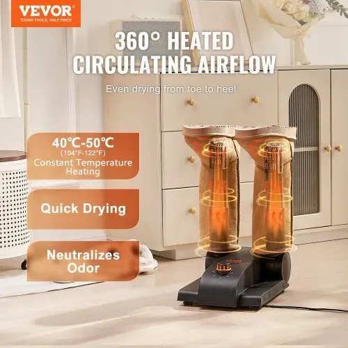 VEVOR 180° Faltbarer 2-Röhren Schuhtrockner Stiefeltrockner Schwarz & Orange VEVOR 180° Faltbarer 2-Röhren Schuhtrockner Stiefeltrockner Schwarz & Orange