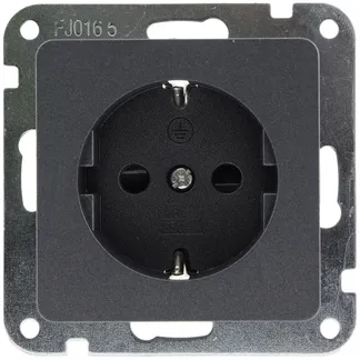 MILOS Schutzkontakt-Steckdose, Anthrazit 250V~/ 16A, OHNE Rahmen, Klemmanschluss MILOS Schutzkontakt-Steckdose, Anthrazit 250V~/ 16A, OHNE Rahmen, Klemmanschluss
