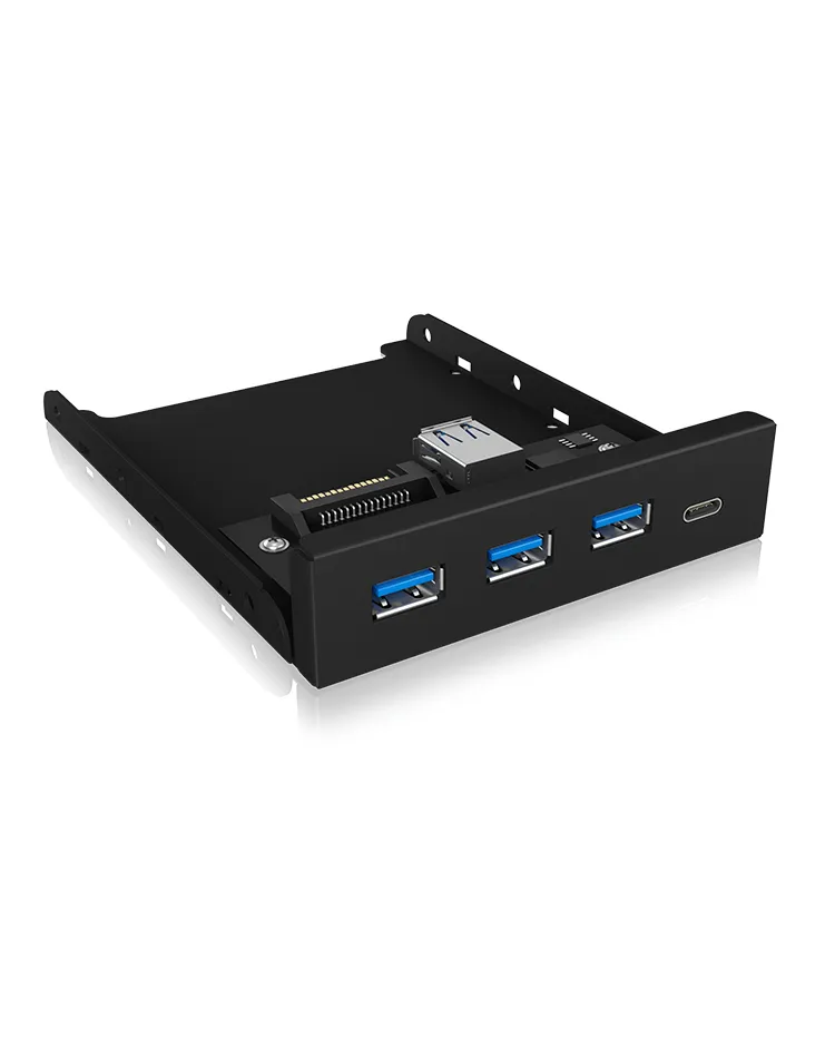 ICY BOX IB-HUB1418-i3, 4 Port USB 3.2 Gen 1 Frontpanel für 3,5" Einbauschacht, 3x USB Type A und 1x USB Type-C® Anschluss – Bild 6