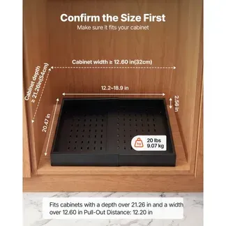 VEVOR 2 x Teleskopschubladen Ausziehbare Küchenschrank-Organizer 31-48 cm, 52 cm Tiefe Auszugsschubladen für Schränke, Erweiterbare Auszugsschubladen für Küchenschränke mit Nano-Klebestreifen, Schwarz VEVOR 2 x Teleskopschubladen Ausziehbare Küchenschrank-Organizer 31-48 cm, 52 cm Tiefe Auszugsschubladen für Schränke, Erweiterbare Auszugsschubladen für Küchenschränke mit Nano-Klebestreifen, Schwarz