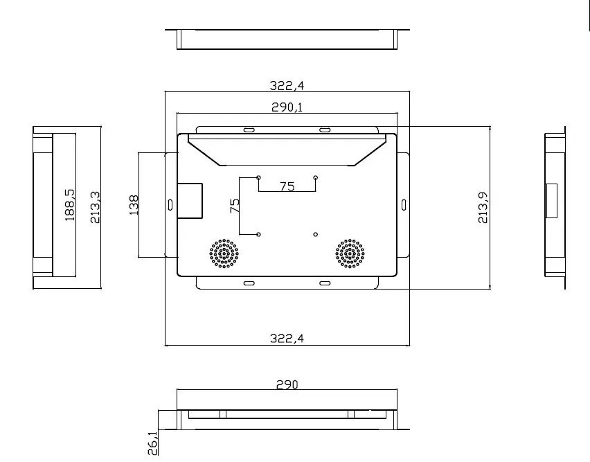 ALLNET Touch Display Tablet 12 Zoll zbh. Wandmontage Einbaurahmen für Unterputz/Hohlraum aufliegend – Bild 3