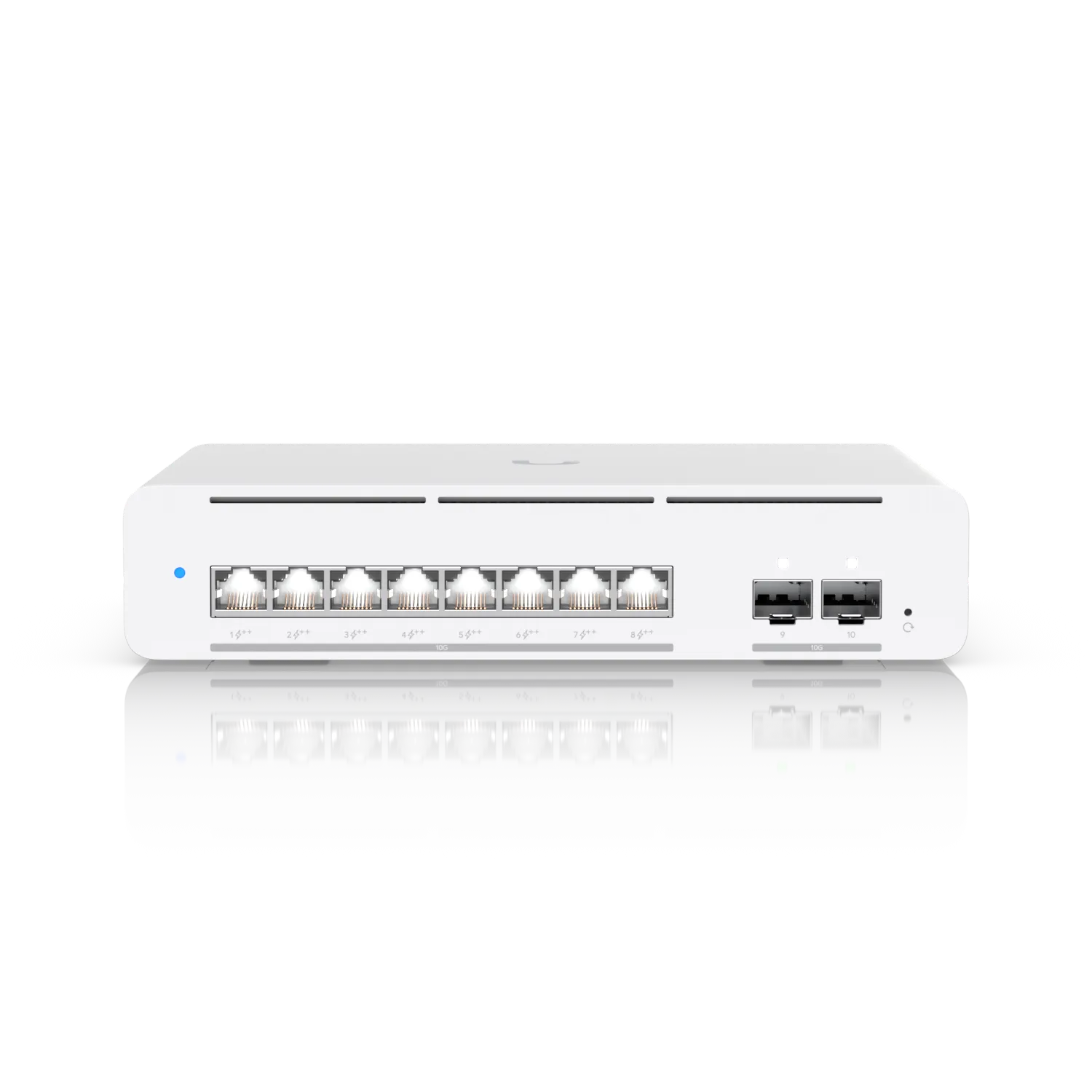 Ubiquiti Switch full managed Layer3 10 Port • 8x 10 GbE • PoE Budget 155W • 8x PoE bt • 2x SFP+ • Desktop/Wall • UniFi • USW-Pro-XG-8-PoE Ubiquiti Switch full managed Layer3 10 Port • 8x 10 GbE • PoE Budget 155W • 8x PoE bt • 2x SFP+ • Desktop/Wall • UniFi • USW-Pro-XG-8-PoE