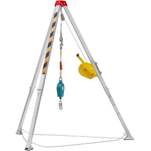 VEVOR Rettungsstativ Stativ-Set, 816,47kg Winde Stativ für beengte Räume mit 2 m Beinen und 30 m Kabel für beengte Räume 10 m Absturzsicherung, Auffanggurt – Bild 8