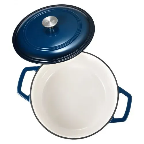 VEVOR Schmortopf aus emailliertem Gusseisen, 5,68 L Dutch Oven zum Backen von Sauerteigbrot, robuster Kochtopf mit Deckel & 2 Griffen, geeignet bis 260 °C, Brottopf Eintopf zum Kochen und Braten – Bild 8