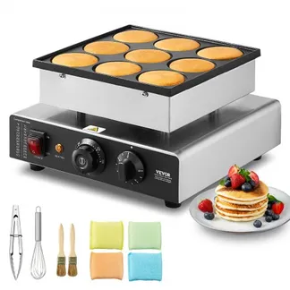 VEVOR Mini-Pfannkuchenmaker kommerzielle Dutch mini Pfannkuchen Maschine, 9 Stk., 76 mm Durchmesser, Dorayaki-Backmaschine, 850 W, Temperatur- und Zeitregelung, in Küchen, Cafés und Restaurants VEVOR Mini-Pfannkuchenmaker kommerzielle Dutch mini Pfannkuchen Maschine, 9 Stk., 76 mm Durchmesser, Dorayaki-Backmaschine, 850 W, Temperatur- und Zeitregelung, in Küchen, Cafés und Restaurants