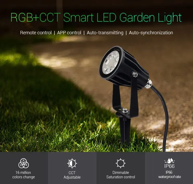 MiBoxer FUTC04 LED Garten Lampe 6W RGB-WW (RGB-CCT) mit Funk und WLAN IP65 230V MiBoxer FUTC04 LED Garten Lampe 6W RGB-WW (RGB-CCT) mit Funk und WLAN IP65 230V