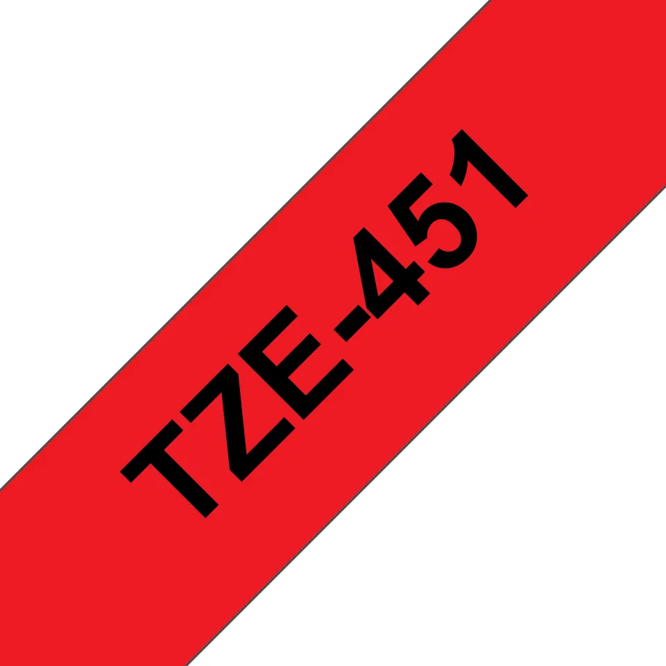 Brother TZE-451 Etiketten erstellendes Band Schwarz auf rot TZ Brother TZE-451 Etiketten erstellendes Band Schwarz auf rot TZ