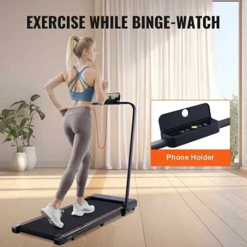 VEVOR Walking Pad Laufband unter den Schreibtisch, Laufband zum Arbeiten, klappbares Laufband mit 120 kg Tragkraft, tragbares 2 in 1 Pad mit 2,5 PS, Griffstange Fernbedienung LED-Anzeige 1-10 km/h – Bild 4