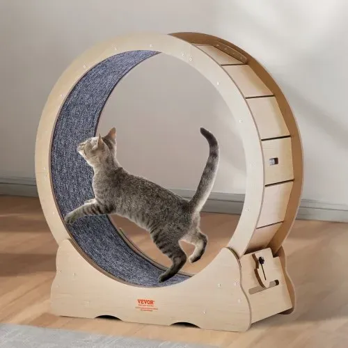 VEVOR Katzenlaufrad, großes Katzenlaufband für Hauskatzen, 91 cm Katzenlaufrad mit abnehmbarem Teppich und Katzenangel zum Laufen/Gehen/Trainieren, geeignet für die meisten Katzen bis 6 kg – Bild 7