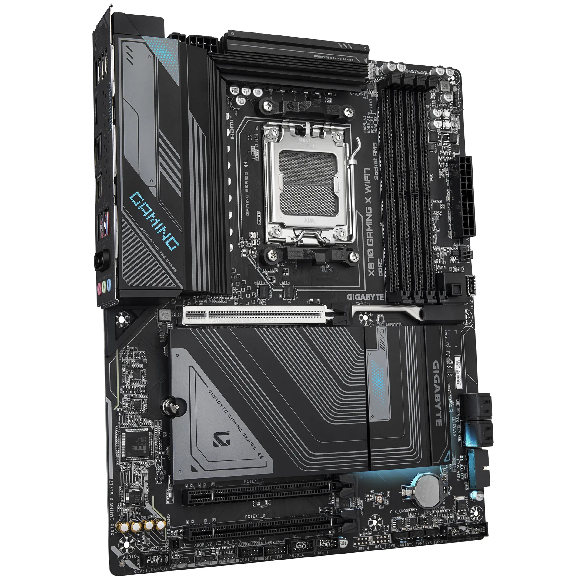 GIGABYTE X870 GAMING X WIFI7 Mainboard - Unterstützt AMD Ryzen 9000 CPUs, 16+2+2 Phasen VRM, bis zu 8000MHz DDR5 (OC), 1xPCIe 5.0 + 2xPCIe 4.0, Wi-Fi 7, 2.5GbE LAN, USB 4 – Bild 3