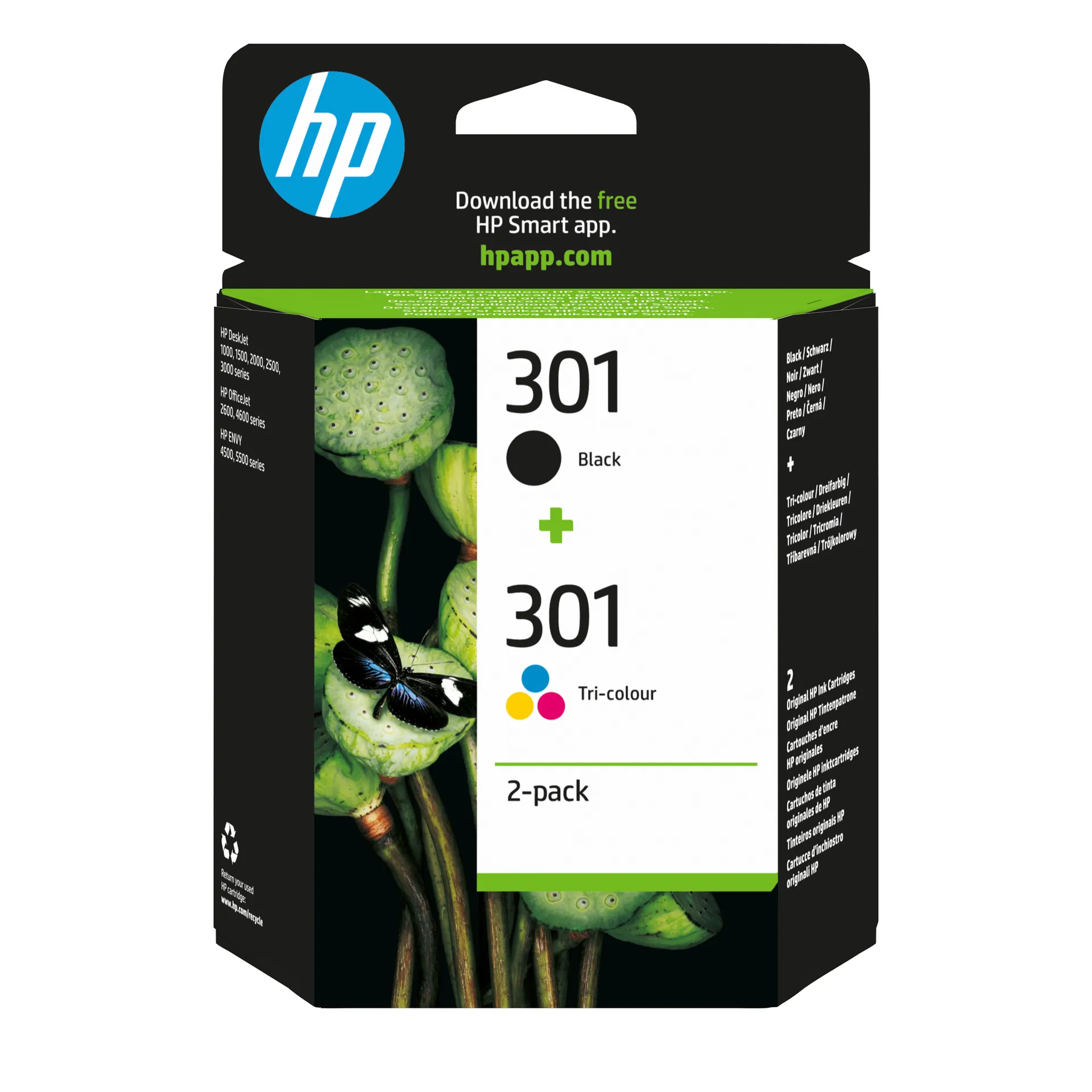 HP 301 2er-Pack Schwarz/Cyan/Magenta/Gelb Original Druckerpatronen HP 301 2er-Pack Schwarz/Cyan/Magenta/Gelb Original Druckerpatronen