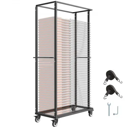 VEVOR Stuhlkarr, Klappbarer Stuhlständer, 227kg Tragkraft, Schwerlast-Stuhlwagen für 60 Stühle, Metall-Stuhlständer mit Lenkrollen & Feststellrädern, für Partyveranstaltungen, Hotels, Mattschwarz VEVOR Stuhlkarr, Klappbarer Stuhlständer, 227kg Tragkraft, Schwerlast-Stuhlwagen für 60 Stühle, Metall-Stuhlständer mit Lenkrollen & Feststellrädern, für Partyveranstaltungen, Hotels, Mattschwarz