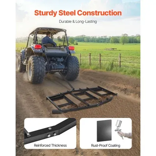 VEVOR Schleppegge, 2150x2120x110mm, Wiesenschleppe zum Hinterherziehen, Q235 Stahl-Einfahrtsplaniergerät mit verstellbaren Stangen & Bolzenkupplung, Traktor-Einfahrtsegge für Geländefahrzeuge, UTVs VEVOR Schleppegge, 2150x2120x110mm, Wiesenschleppe zum Hinterherziehen, Q235 Stahl-Einfahrtsplaniergerät mit verstellbaren Stangen & Bolzenkupplung, Traktor-Einfahrtsegge für Geländefahrzeuge, UTVs