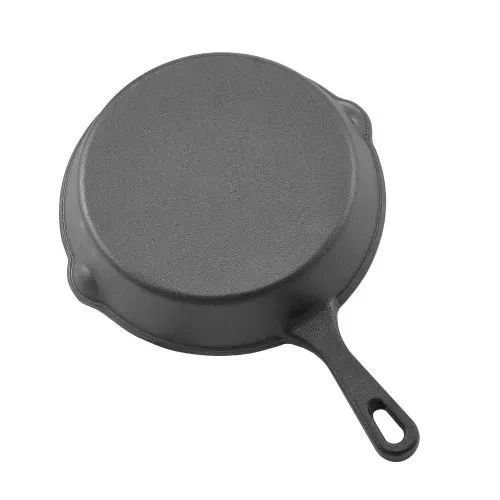VEVOR Gusseisenpfanne Bratpfannen-Set (160 / 220 / 265 mm), Hochleistungs-Bratpfannen mit hitzebeständigem Griff, Kochpfanne, Küchenkochgeschirr, geeignet für Backofen Gas Elektro Schwarz – Bild 10