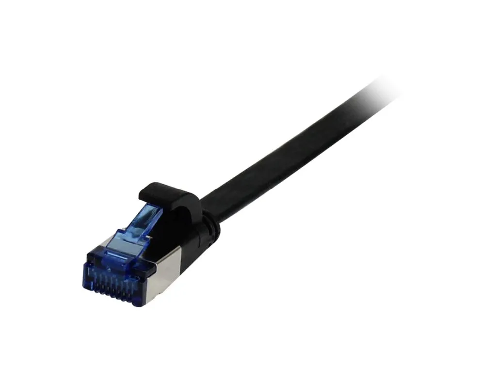 Patchkabel RJ45, CAT6A 500Mhz, 0.15m, schwarz, U/FTP, flach, TPE(Superflex), AWG32, Synergy 21 Patchkabel RJ45, CAT6A 500Mhz, 0.15m, schwarz, U/FTP, flach, TPE(Superflex), AWG32, Synergy 21