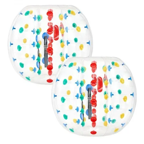 VEVOR 2 Bumper Bälle Aufblasbar 1,2 m PVC Bump Ball mit Farbigen Punkten für Garten, Camping, Picknick, Rasen und Schulsport, Auslaufsicheres Drehventil, Verstärkte Gurte und Heißverschweißter Griff – Bild 10