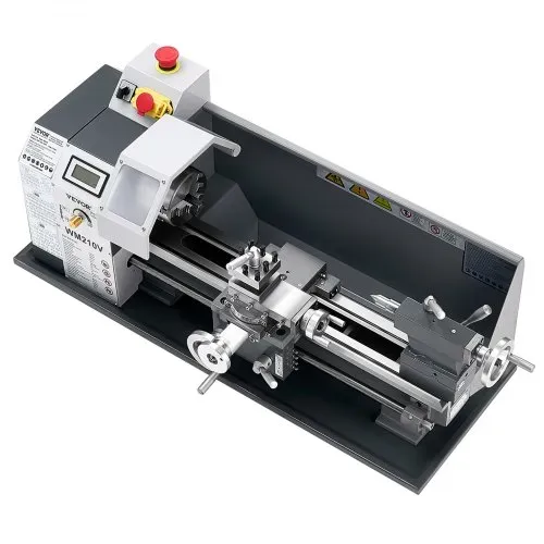 VEVOR Metalldrehmaschine, 21x37 cm, 550 W, 0-2500 U/min Variable Geschwindigkeit, Tischdrehmaschine, für die Bearbeitung von Präzisionsteilen, Imperial-Metrisch-Gewinde, Weichmetalle, Kunststoffe – Bild 8