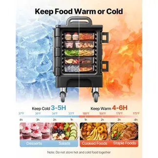 VEVOR Isolierter Speisenbehälterträger Warmhaltebox für Gastronomie 75 L, Speisenbehälter mit Doppelschnallen & Griffen, Speisenbehälterträger Lebensmitteltransportbox für Restaurant Schwarz (ohne Tablett) VEVOR Isolierter Speisenbehälterträger Warmhaltebox für Gastronomie 75 L, Speisenbehälter mit Doppelschnallen & Griffen, Speisenbehälterträger Lebensmitteltransportbox für Restaurant Schwarz (ohne Tablett)