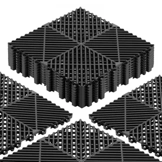 VEVOR Ineinandergreifende Drainagematten (12-tlg.) 31 x 31 cm, Garagenbodenfliesen Rutschfeste Klickfliesen aus PP, Modularer Garagenboden für Bad Küche Pool Außenbereich, Selbstentwässernd, Schwarz VEVOR Ineinandergreifende Drainagematten (12-tlg.) 31 x 31 cm, Garagenbodenfliesen Rutschfeste Klickfliesen aus PP, Modularer Garagenboden für Bad Küche Pool Außenbereich, Selbstentwässernd, Schwarz