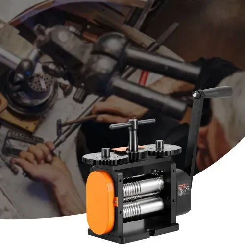 VEVOR 3 in 1 Handwalzwerk Maschine 57 mm Kombinationswalzwerk, Manueller Walzwerk Schmuckwalzwerk Einstellbare Dicke von 0 bis 5,5 mm, Handwalzwerk Maschine für Platin / K-Gold / Messing / Aluminium – Bild 7