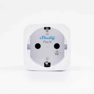 Shelly · Plug & Play „Plug M Gen3 White“ · Smarter Zwischenstecker · 13A · Messfunktion · WLAN · BT · weiß Shelly · Plug & Play „Plug M Gen3 White“ · Smarter Zwischenstecker · 13A · Messfunktion · WLAN · BT · weiß
