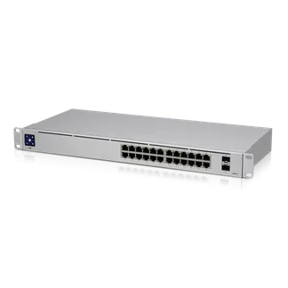 Ubiquiti Switch smart managed Layer2 26 Port • 24x GbE • 2x SFP • 19″ • Lüfterlos • UniFi • USW-24 Ubiquiti Switch smart managed Layer2 26 Port • 24x GbE • 2x SFP • 19″ • Lüfterlos • UniFi • USW-24