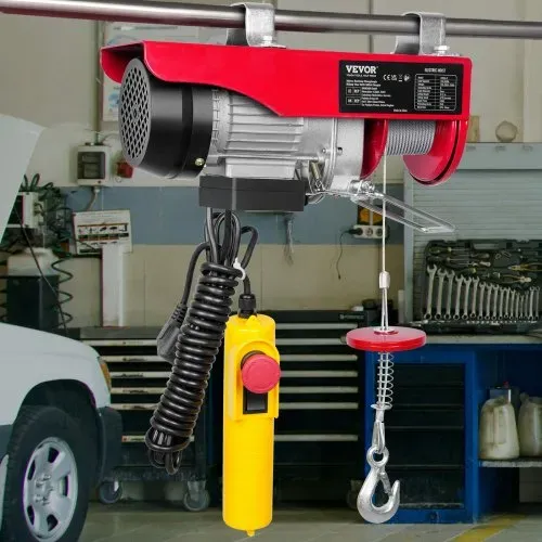 VEVOR 230V Elektrische Seilwinde 125kg bis 250kg Hubhöhe 12m Seilzug Motorwinde 510W Motor Flaschenzug 10m/min Hubgeschwindigkeit Hebezug mit kabelgebundener Fernbedienung Seilhebezug Kettenzug – Bild 7