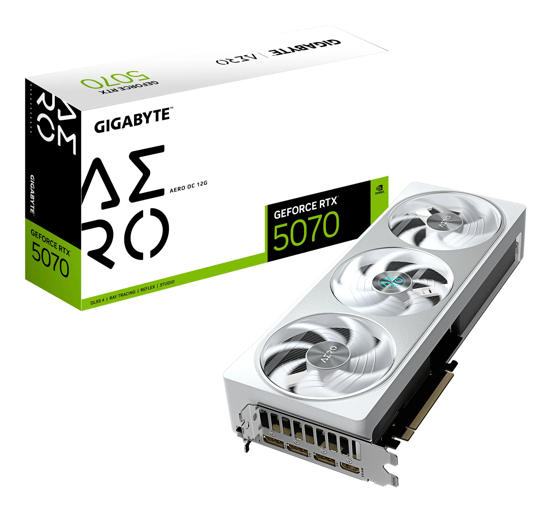 GIGABYTE GeForce RTX 5070 AERO OC 12G Grafikkarte – 12GB GDDR7, 192 Bit, PCI-E 5.0, 2625 MHz Core Clock, 3 x DP 2.1a, 1 x HDMI 2.1b, NVIDIA DLSS 4, GV-N5070AERO OC-12GD GIGABYTE GeForce RTX 5070 AERO OC 12G Grafikkarte – 12GB GDDR7, 192 Bit, PCI-E 5.0, 2625 MHz Core Clock, 3 x DP 2.1a, 1 x HDMI 2.1b, NVIDIA DLSS 4, GV-N5070AERO OC-12GD