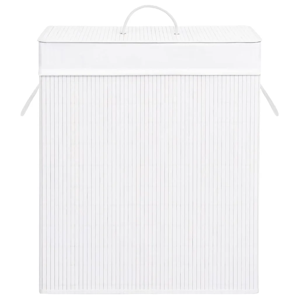 vidaXL Bambus-Wäschekorb mit 1 Fach Weiß 83 L – Bild 4