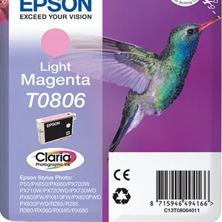 Epson Hummingbird Singlepack Light Magenta T0806 Claria Photographic Ink Epson Hummingbird Singlepack Light Magenta T0806 Claria Photographic Ink
